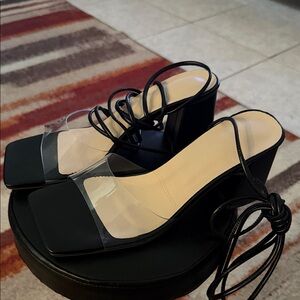 Elegant Black Strappy Women's Heels